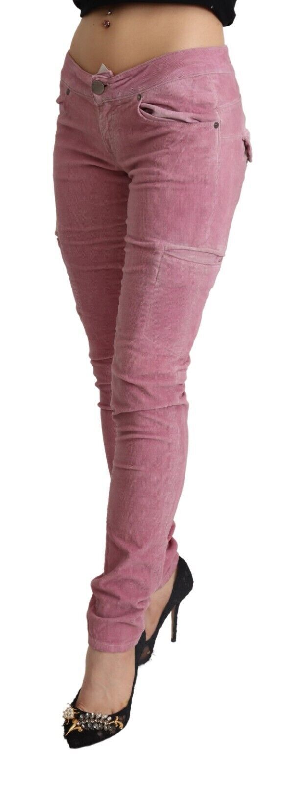 Jeans skinny Acht Chic rosa a vita bassa