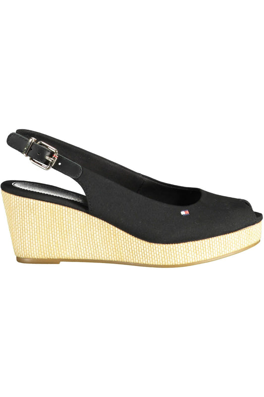 Tommy Hilfiger Black Cotton Women Sandal