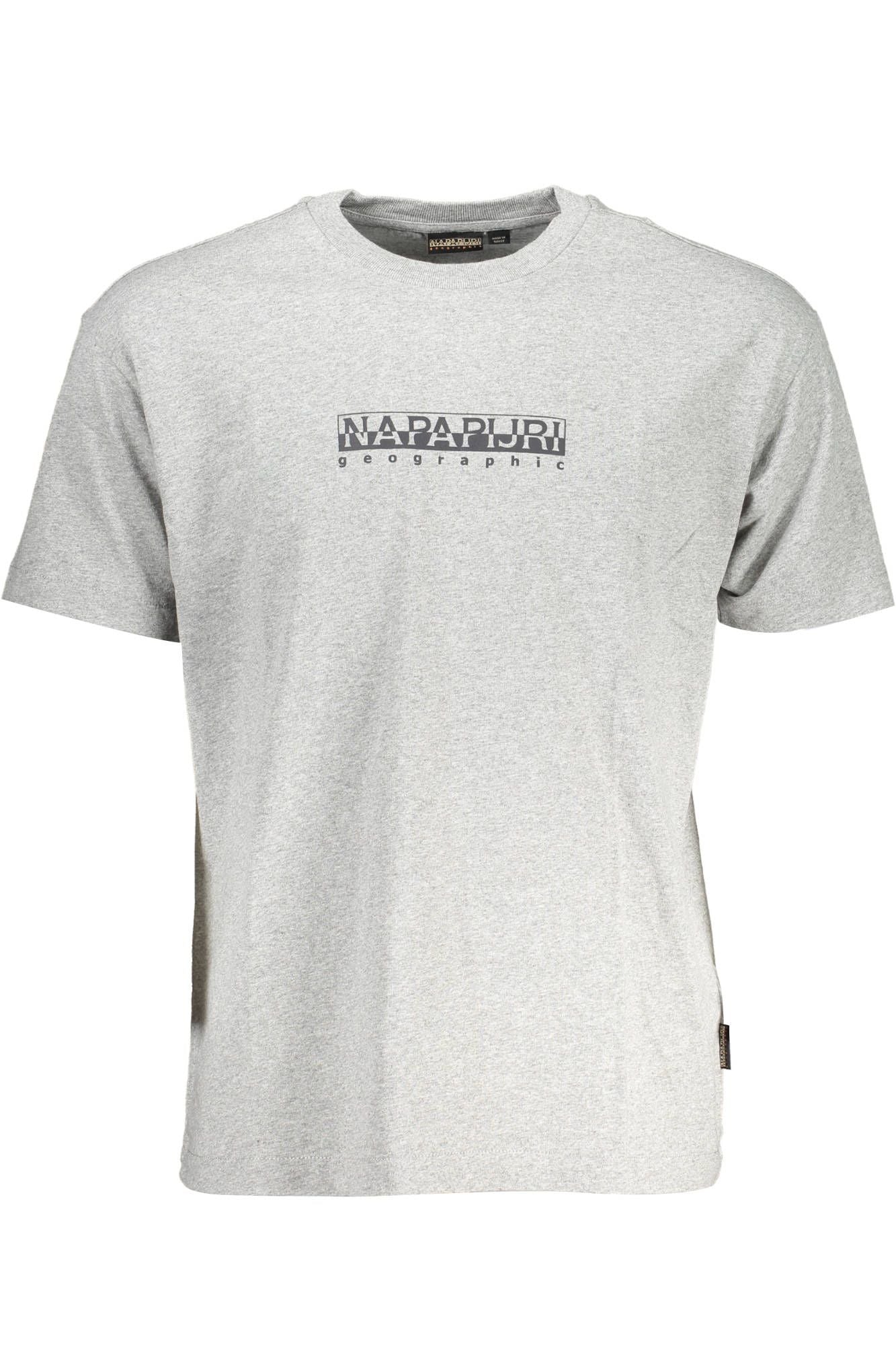 T-shirt con logo grigio elegante Napapijri dal fascino senza tempo