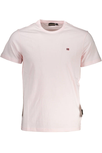 T-shirt Napapijri elegante rosa ricamata per uomo