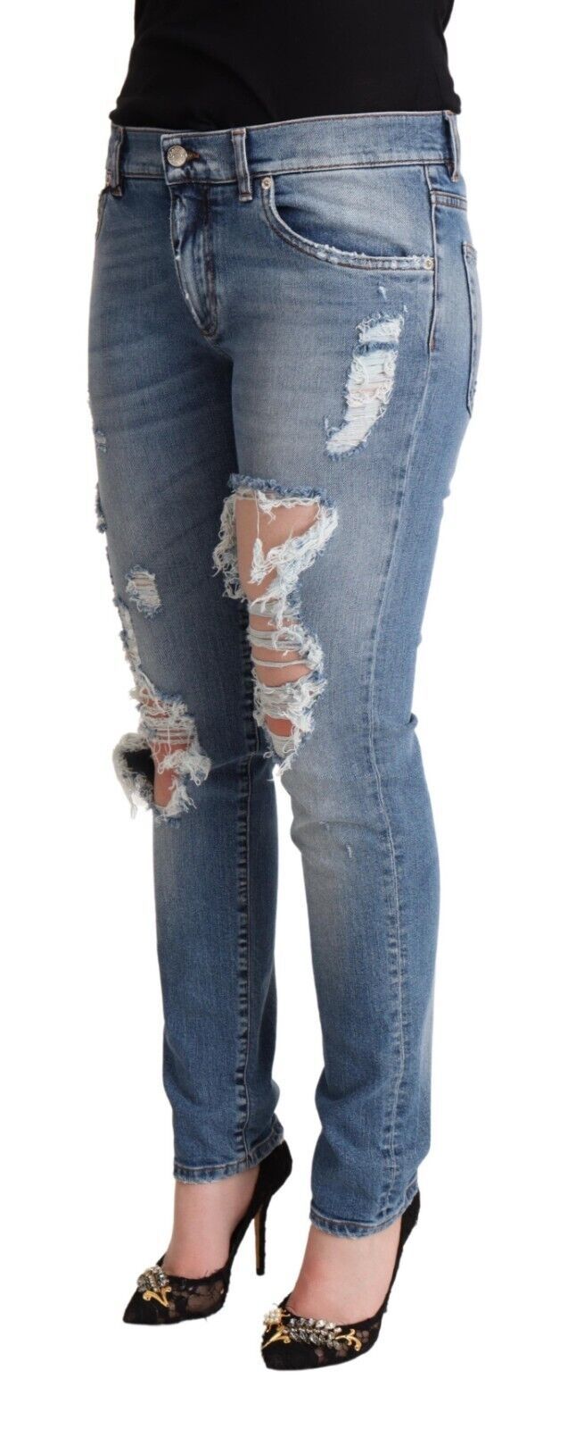 Jeans skinny in denim effetto invecchiato Dolce &amp; Gabbana