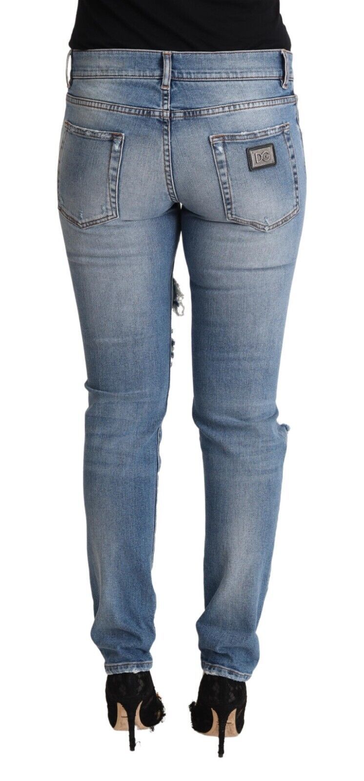 Jeans skinny in denim effetto invecchiato Dolce &amp; Gabbana