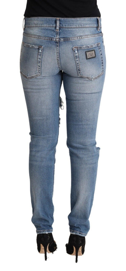 Jeans skinny in denim effetto invecchiato Dolce &amp; Gabbana