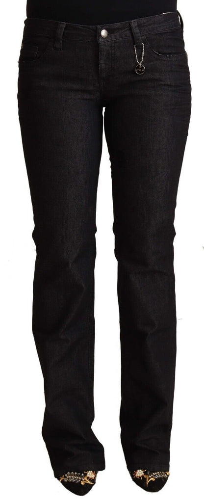 Costume National Chic Jeans skinny in denim nero a vita bassa