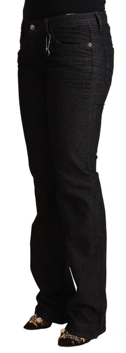 Costume National Chic Jeans skinny in denim nero a vita bassa