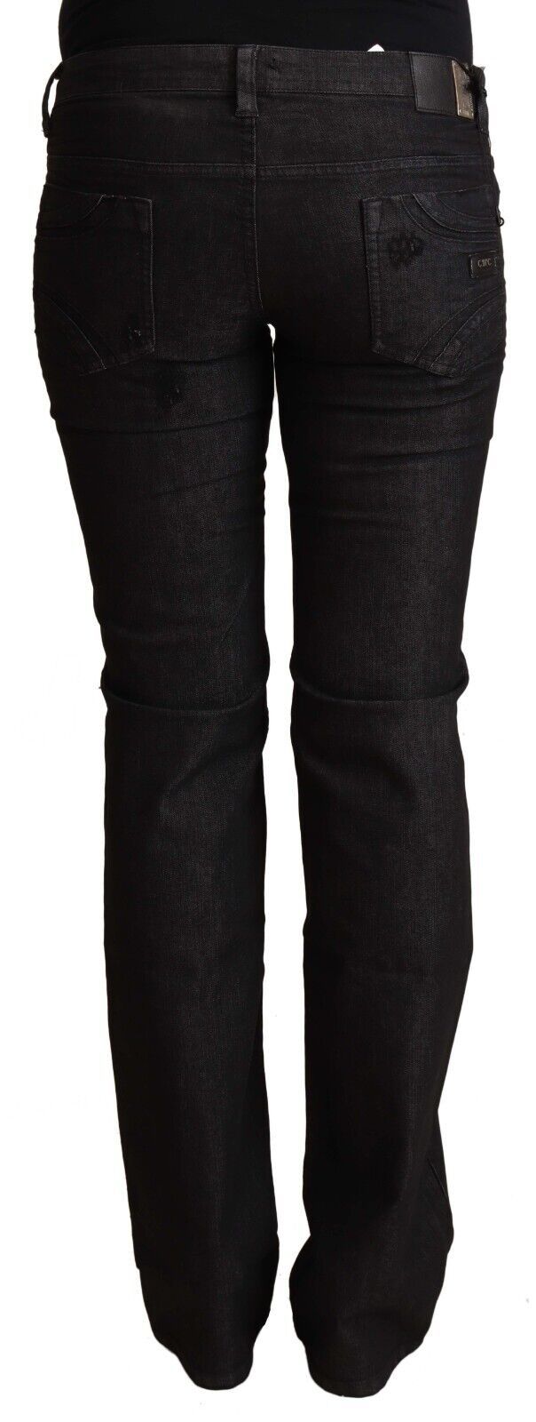 Costume National Chic Jeans skinny in denim nero a vita bassa