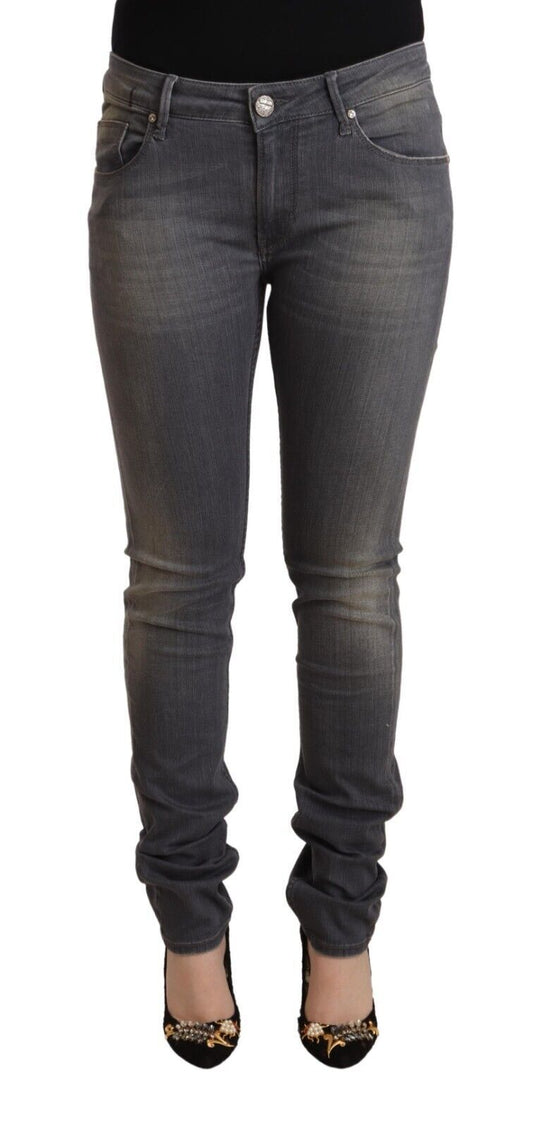 Jeans skinny eleganti Acht grigio scuro - Chiusura con zip a vita bassa