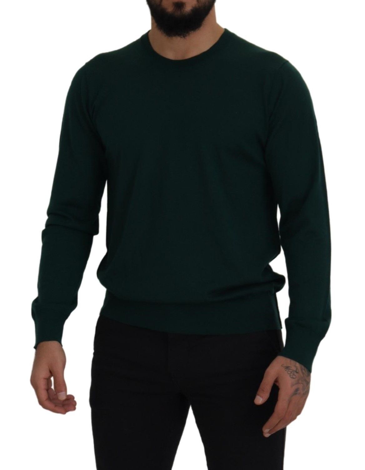 Dolce & Gabbana Elegant Green Crewneck Cashmere Sweater