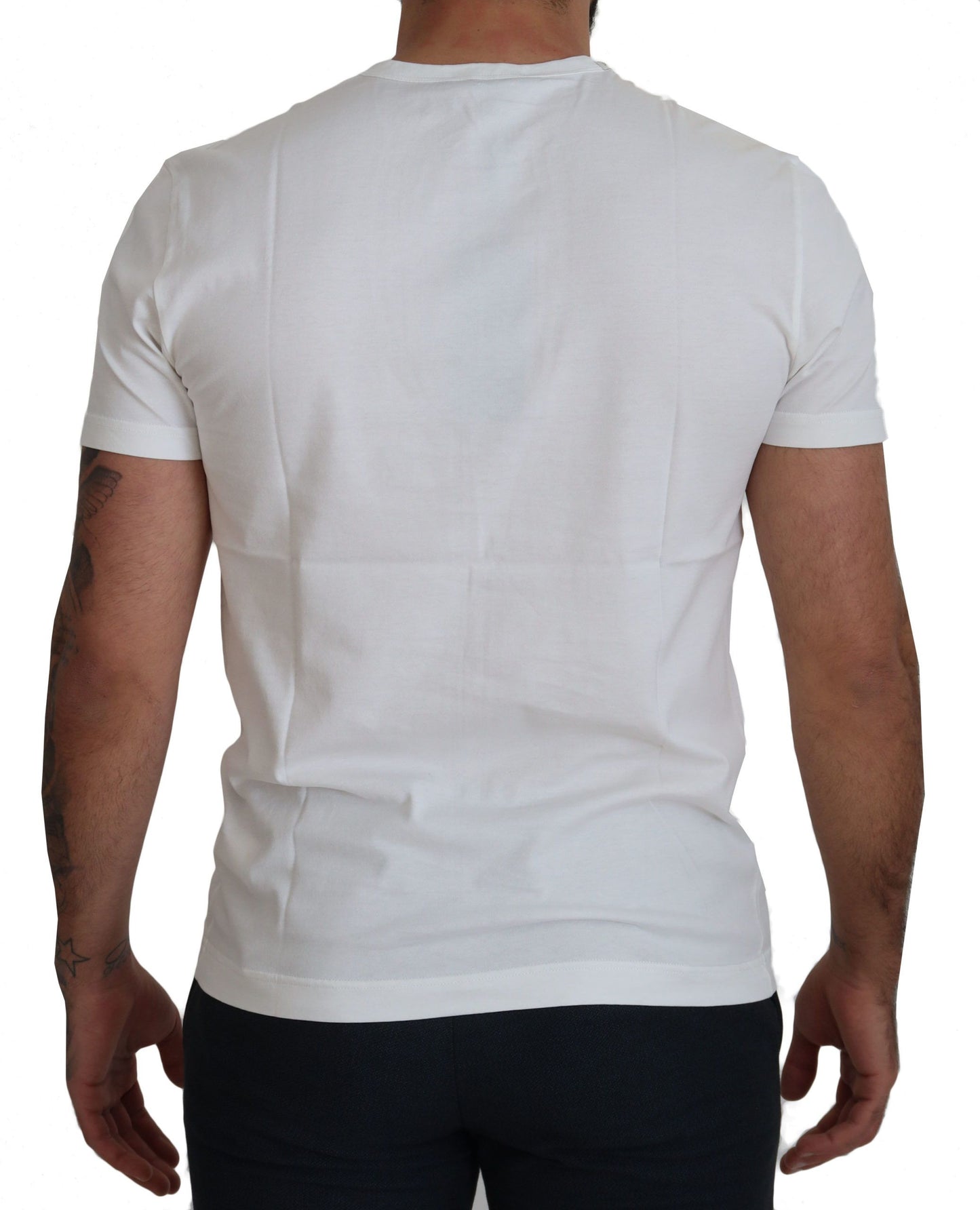 Dolce &amp; Gabbana T-shirt in cotone con stampa logo bianco chic