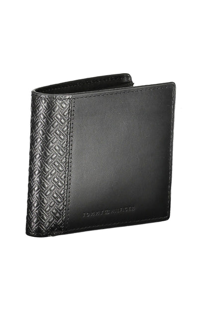 Tommy Hilfiger Sleek Black Leather Bi-Fold Men's Wallet