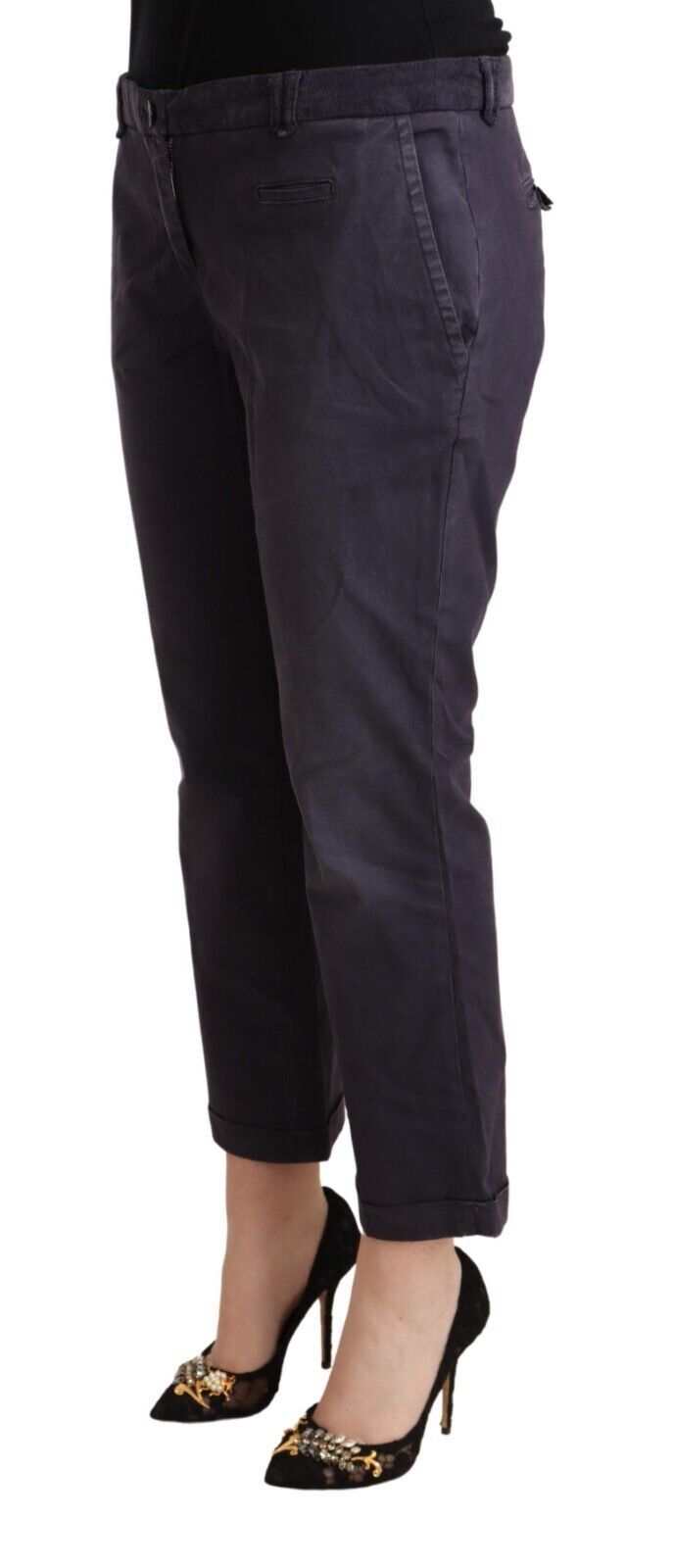 Pantaloni cropped a vita bassa Jucca Chic in nero