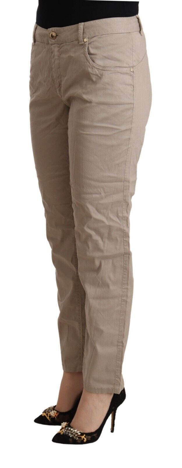 Pantaloni affusolati a vita media Acht beige