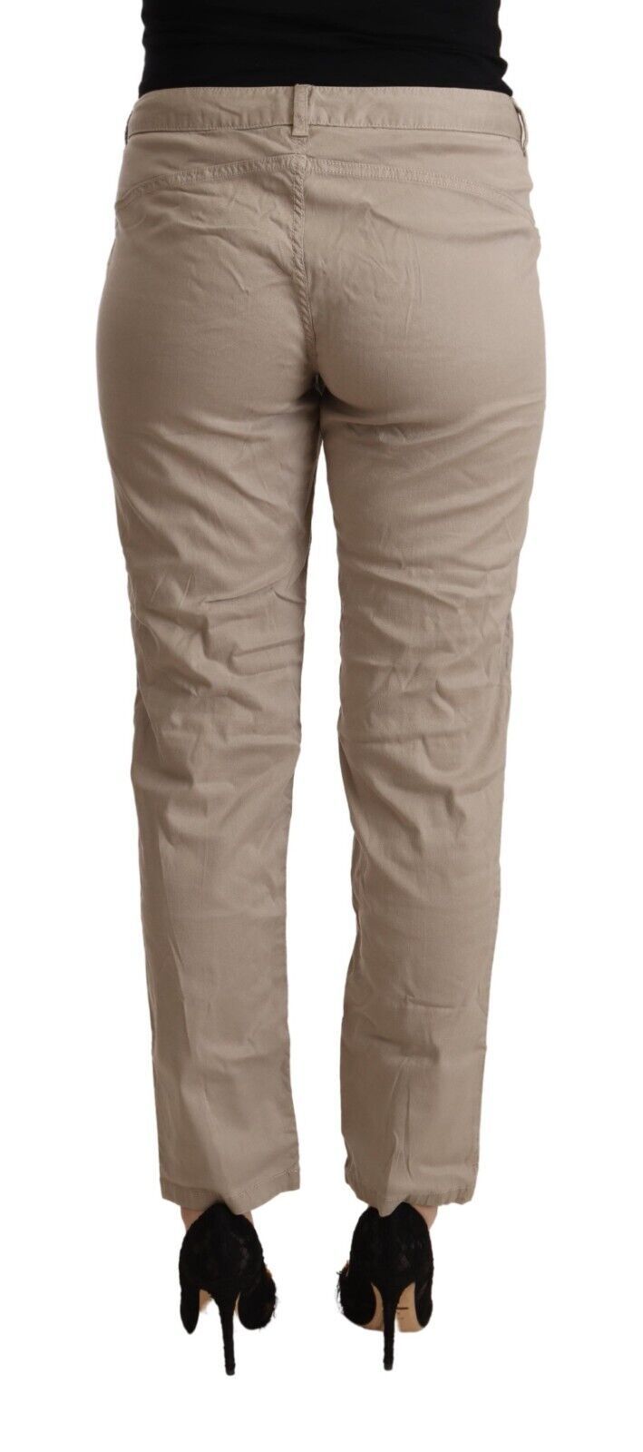 Pantaloni affusolati a vita media Acht beige