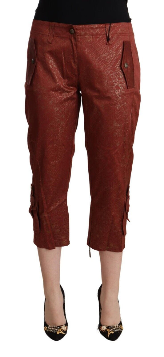 Pantaloni cropped in cotone marrone Just Cavalli Chic