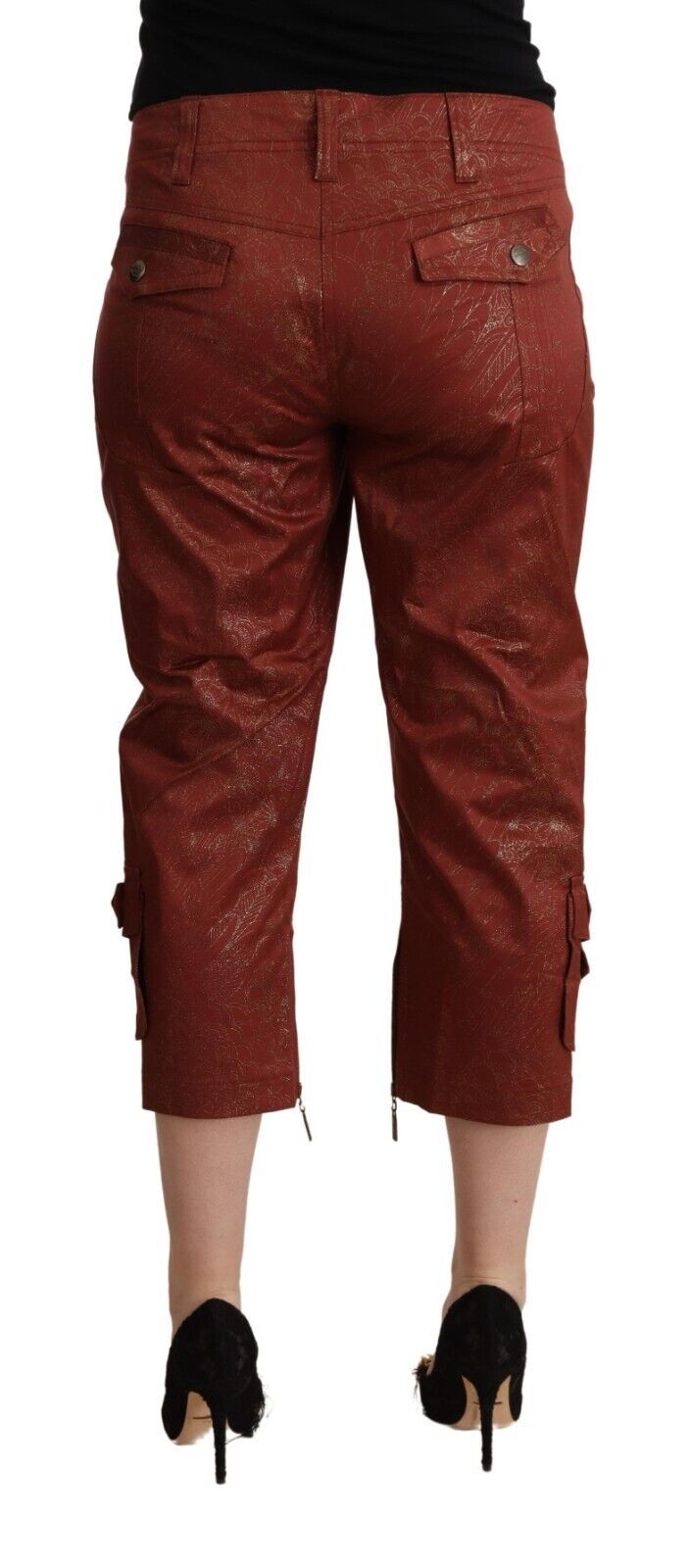 Pantaloni cropped in cotone marrone Just Cavalli Chic