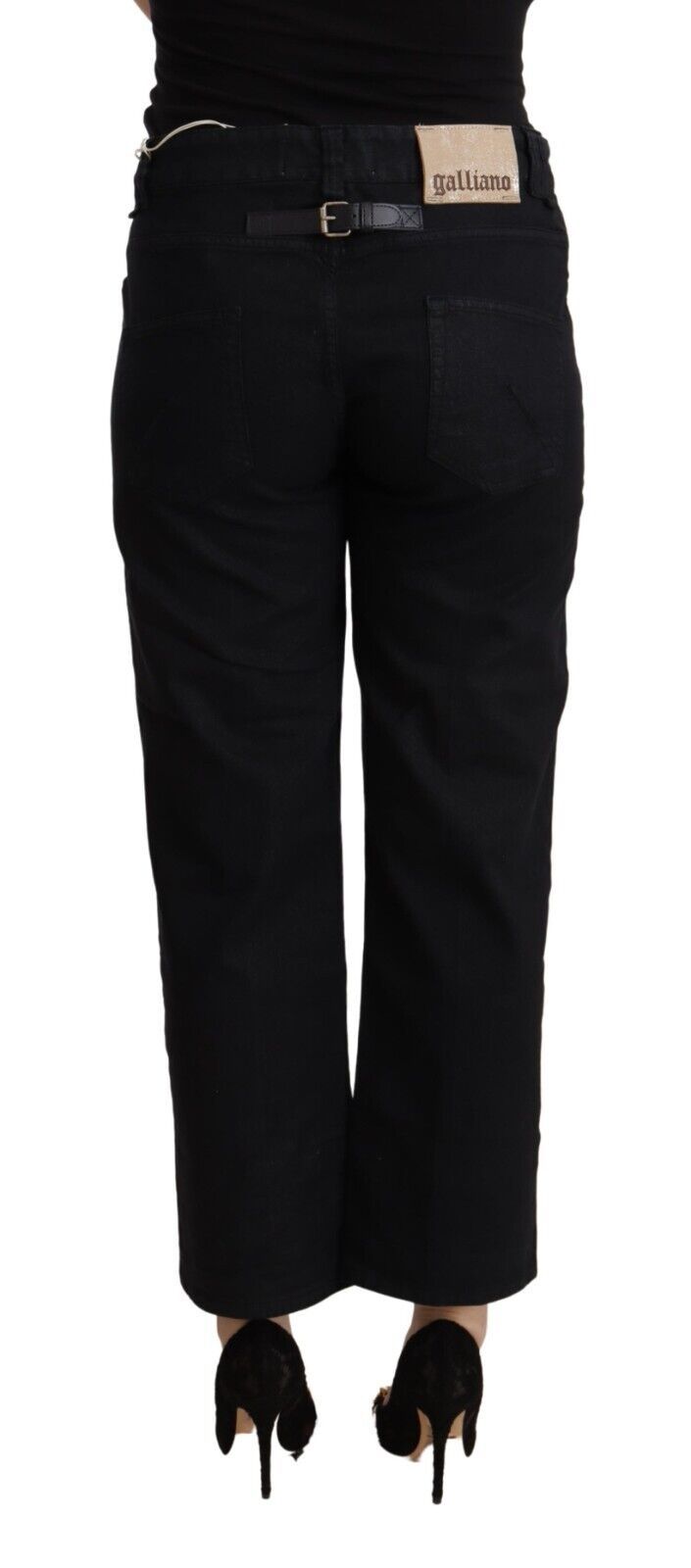 John Galliano Elegant High Waist Cropped Jeans