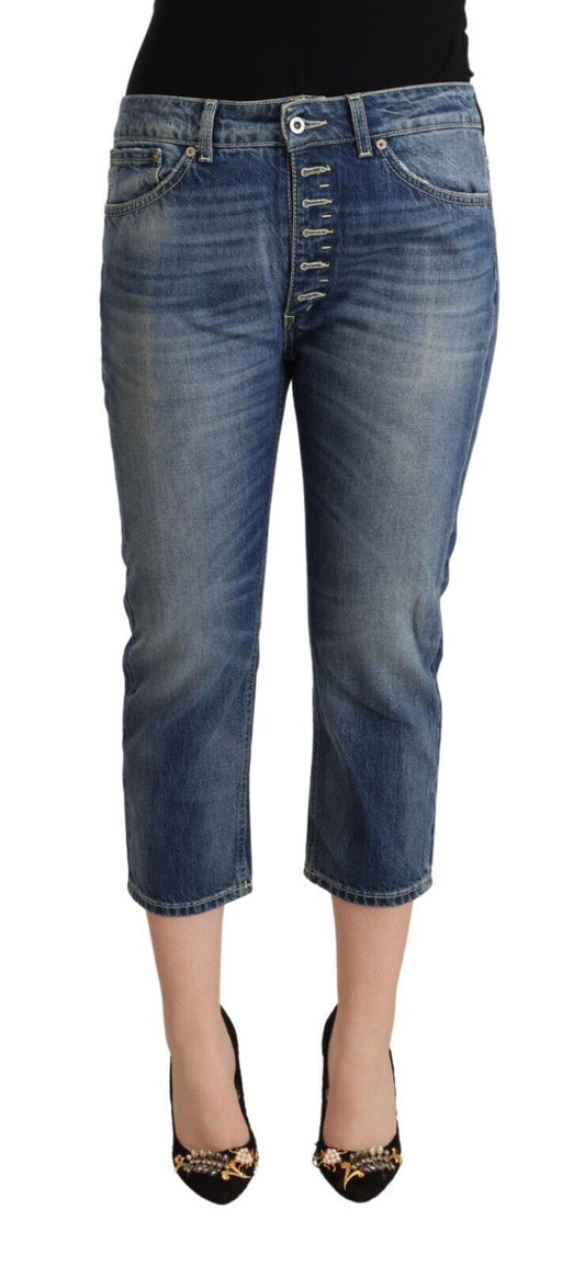 Jeans Dondup eleganti in denim di cotone a vita media