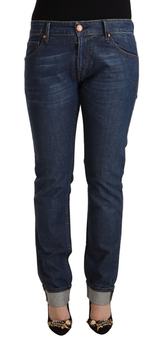 Acht Elegante denim skinny a vita media