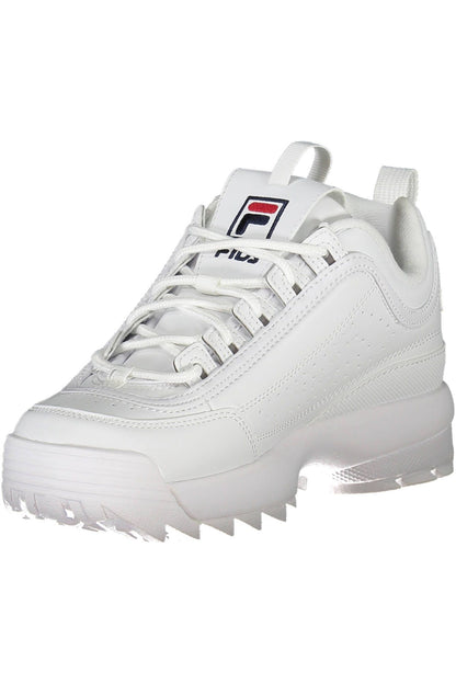 Fila eleganti sneakers sportive bianche con accenti ricamati