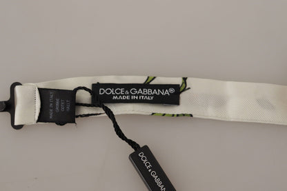 Dolce &amp; Gabbana Elegante Papillon Fantasia In Seta Bianca