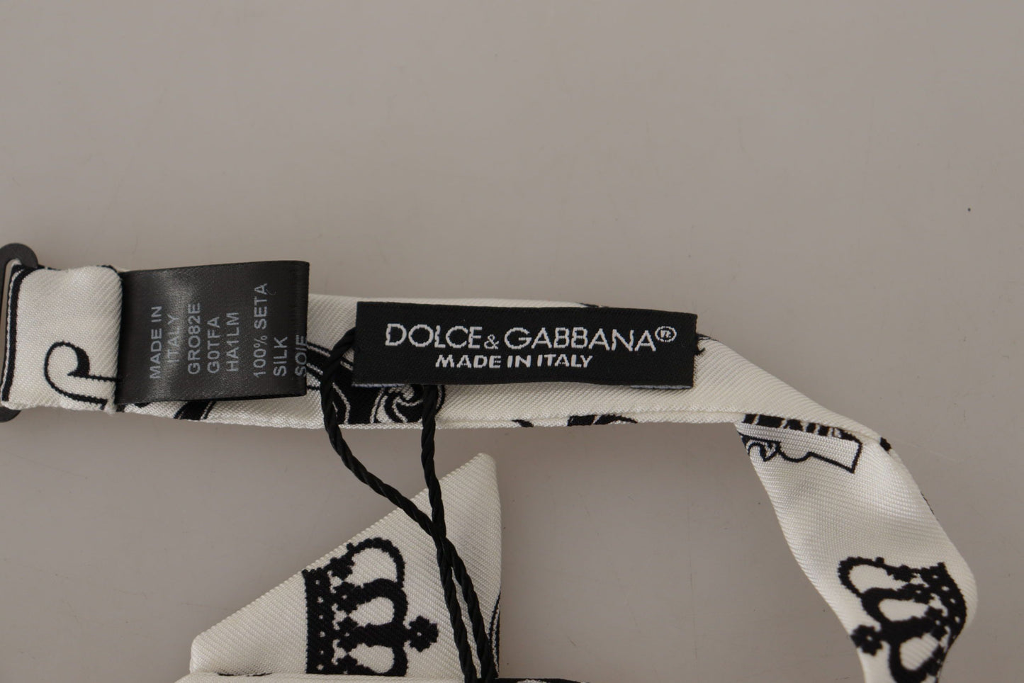 Dolce &amp; Gabbana Elegante Papillon In Seta Con Fantasia Corona