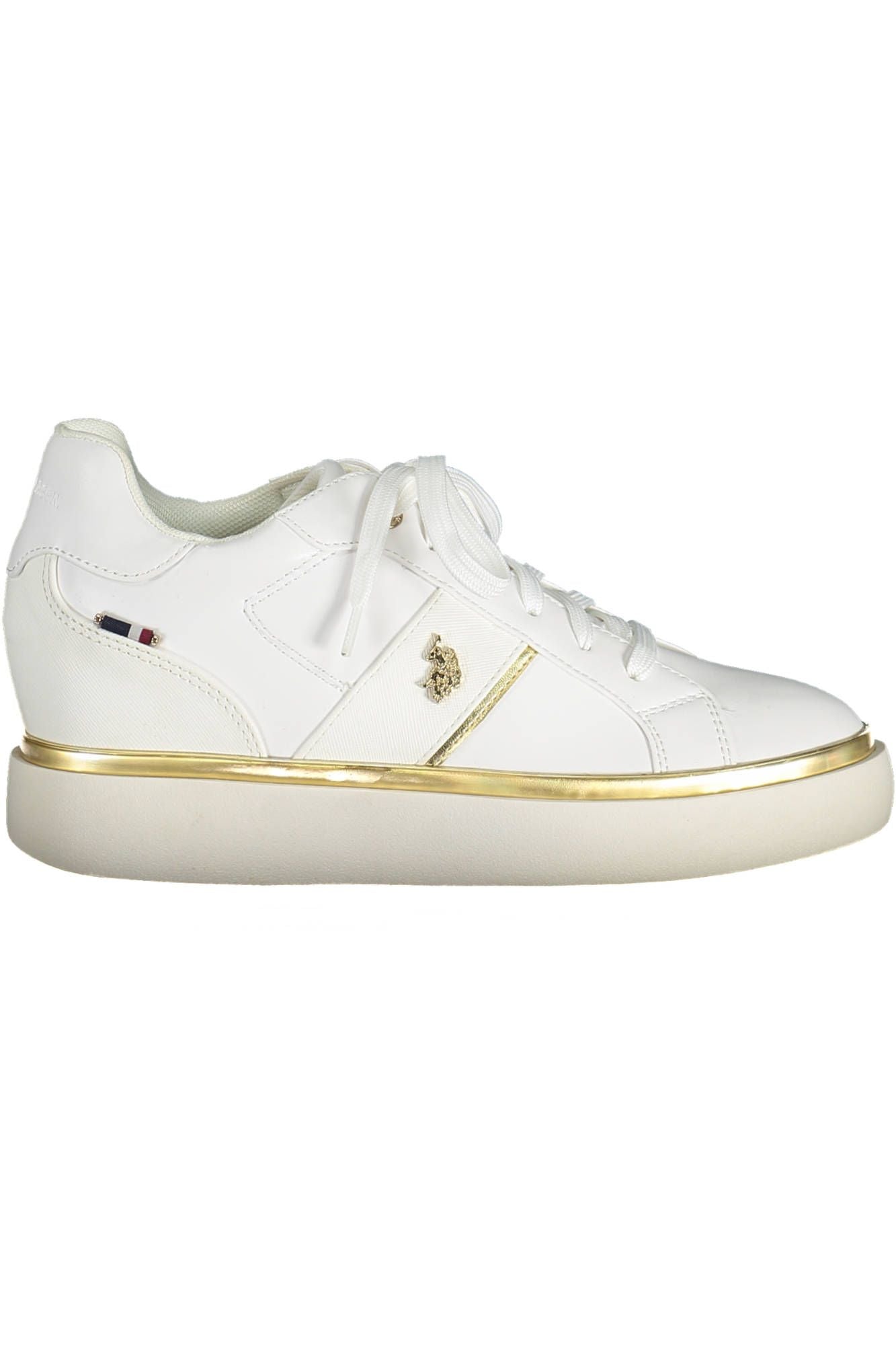 US POLO ASSN. Eleganti sneakers stringate bianche con dettaglio logo