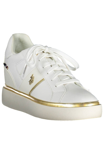 US POLO ASSN. Eleganti sneakers stringate bianche con dettaglio logo