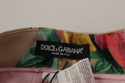 Pantaloni eleganti a vita alta floreali Dolce &amp; Gabbana