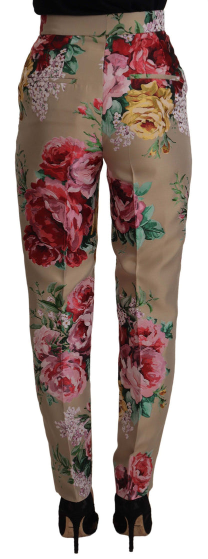 Pantaloni eleganti a vita alta floreali Dolce &amp; Gabbana