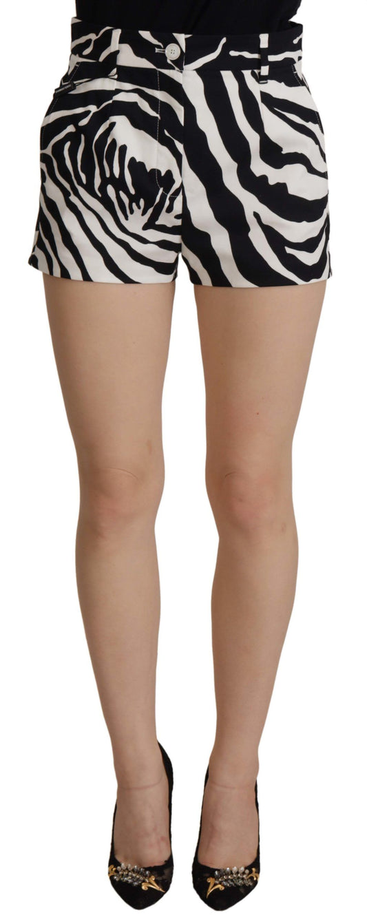 Dolce & Gabbana Zebra Print Mid Waist Hot Pants