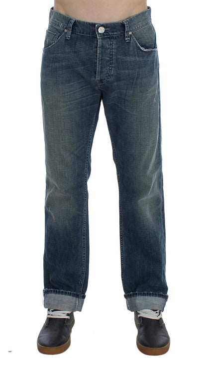 Acht Denim lavaggio blu elegante vestibilità regolare