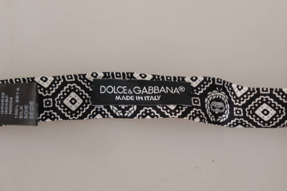 Dolce &amp; Gabbana Элегантный шелковый черный галстук-бабочка