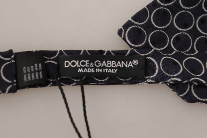 Dolce &amp; Gabbana Элегантный черно-белый шелковый галстук-бабочка