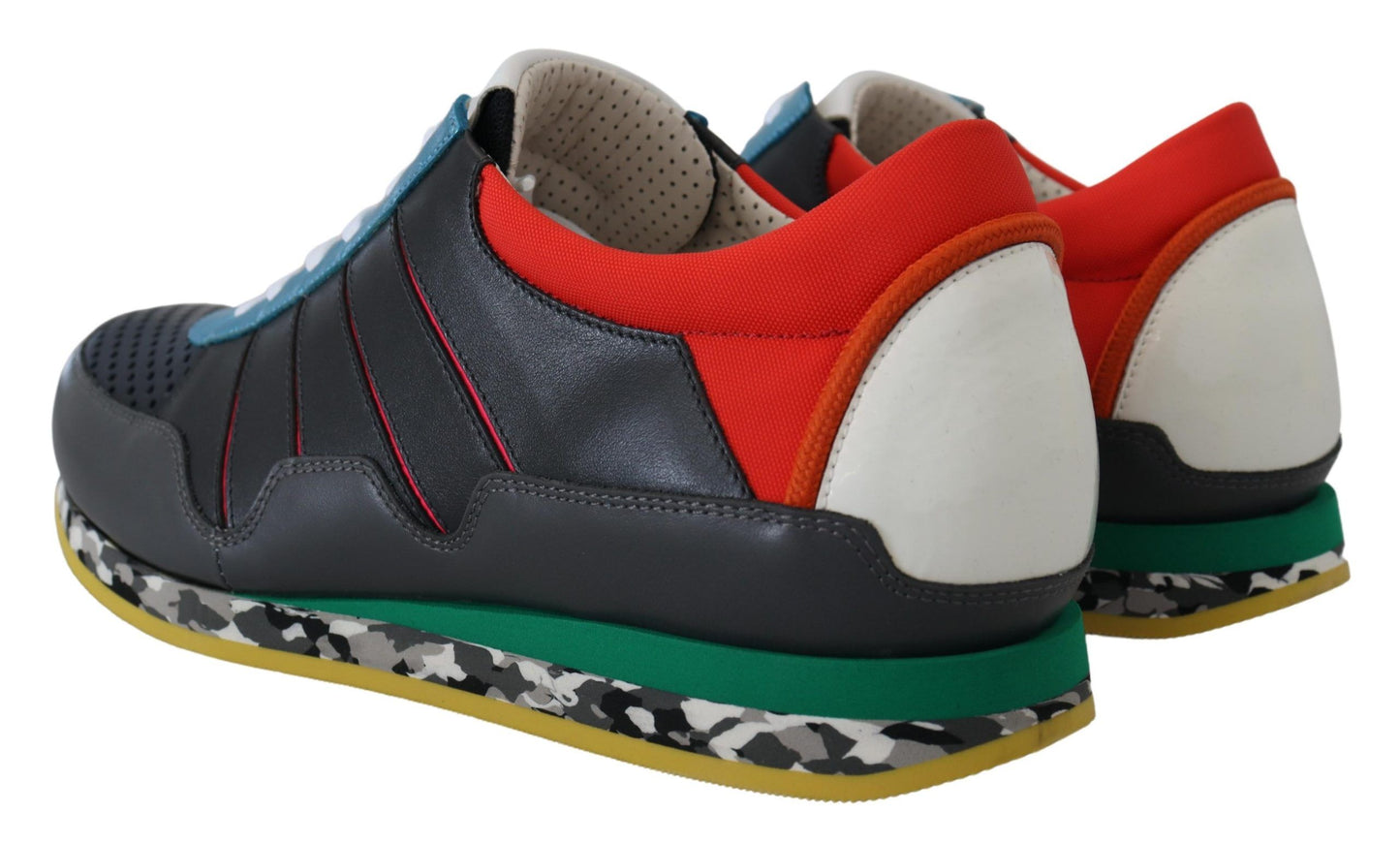 Dolce &amp; Gabbana Sneakers basse in misto pelle multicolore