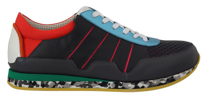 Dolce &amp; Gabbana Sneakers basse in misto pelle multicolore