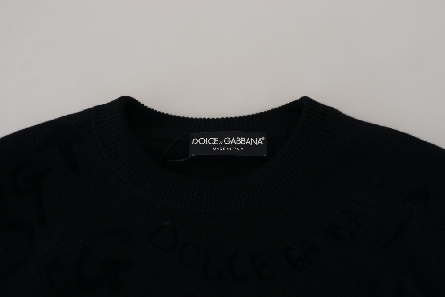 Dolce &amp; Gabbana Элегантный черный шерстяной свитер с логотипом