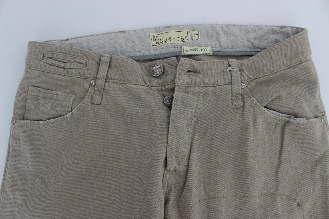 Jeans da uomo in cotone dal taglio dritto Acht beige