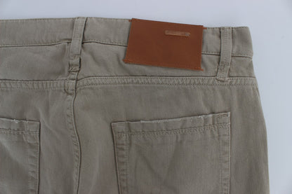 Jeans da uomo in cotone dal taglio dritto Acht beige