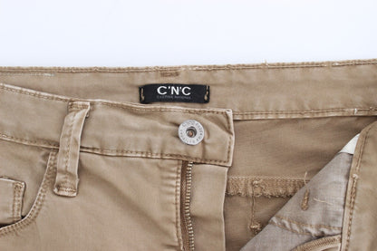 Costume National Chic Jeans moda gamba dritta beige