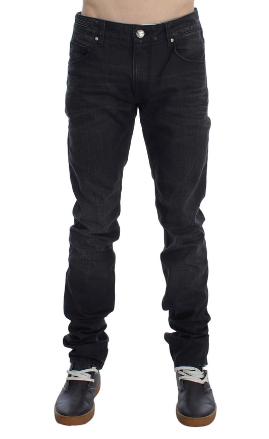 Jeans da uomo italiani slim fit grigi eleganti Acht