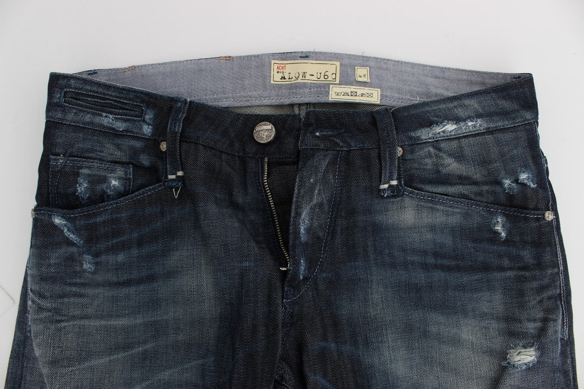 Acht Jeans blu eleganti dalla vestibilità dritta regolare