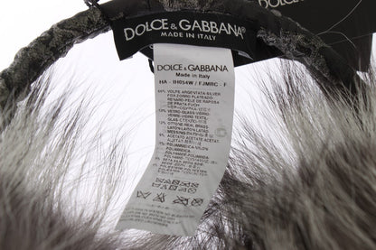 Dolce &amp; Gabbana Eleganti paraorecchie in pelliccia e cristalli