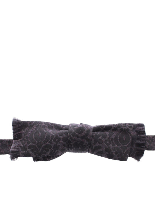 Серо-черный шерстяной шелковый галстук-бабочка Dolce &amp; Gabbana