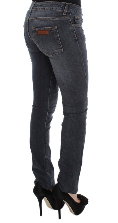 Jeans Cavalli Slim Fit lavaggio blu diamante verde