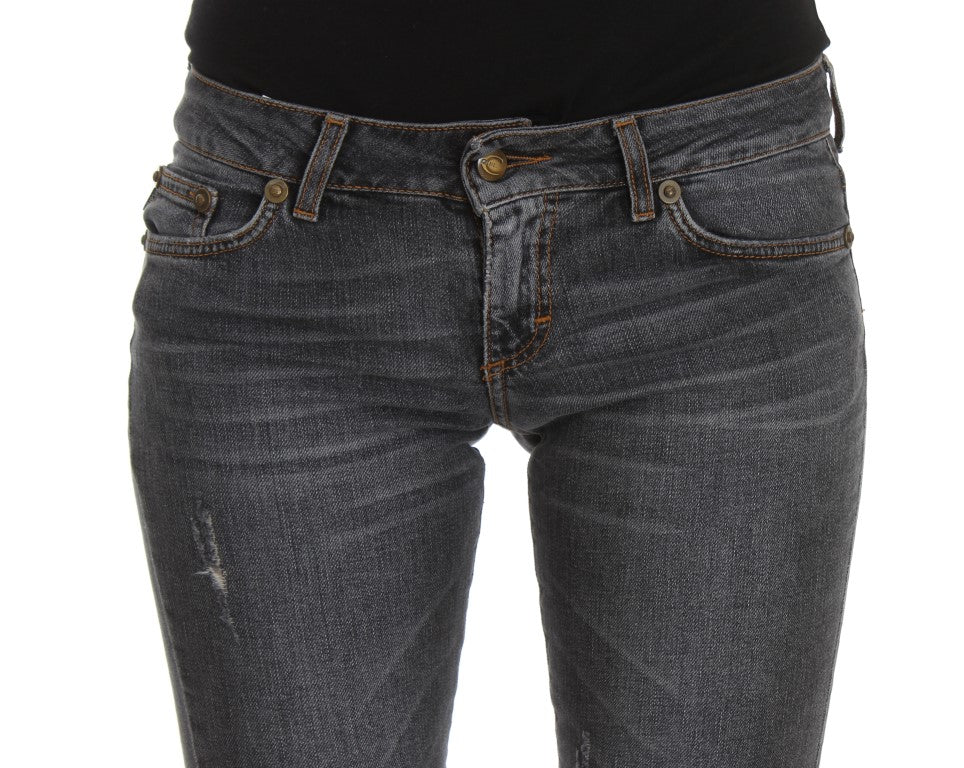 Jeans Cavalli Slim Fit lavaggio blu diamante verde