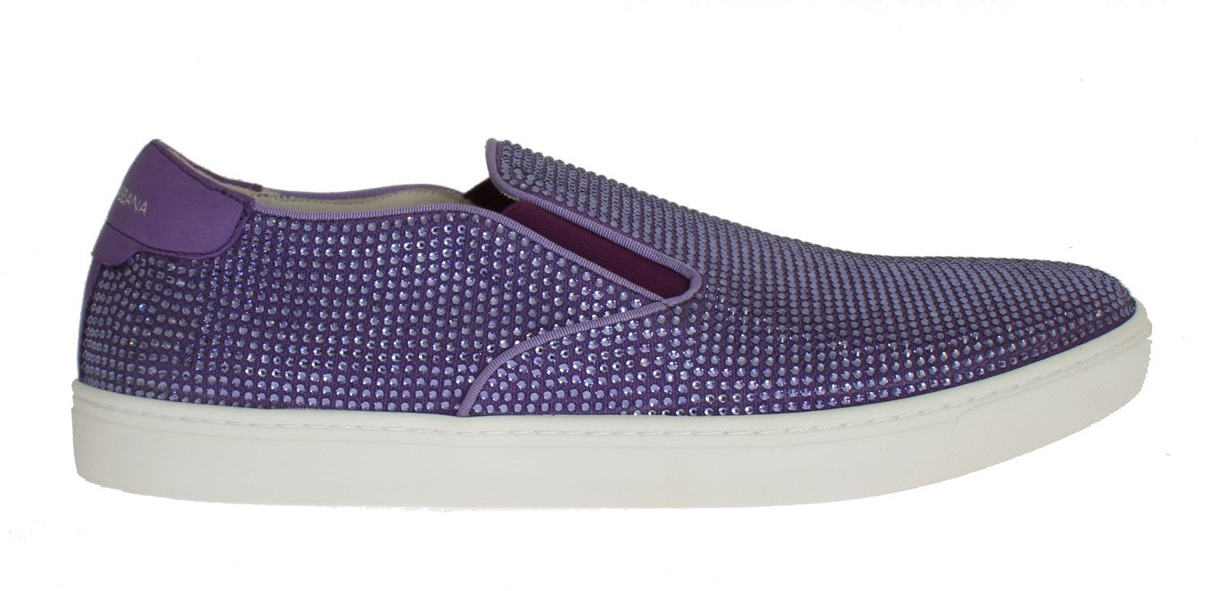 Dolce &amp; Gabbana Eleganti Sneakers Moda Strass Viola