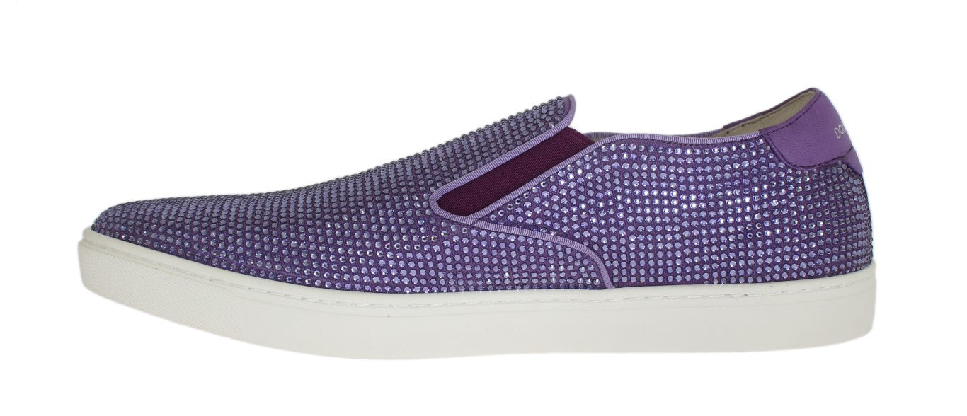 Dolce &amp; Gabbana Eleganti Sneakers Moda Strass Viola