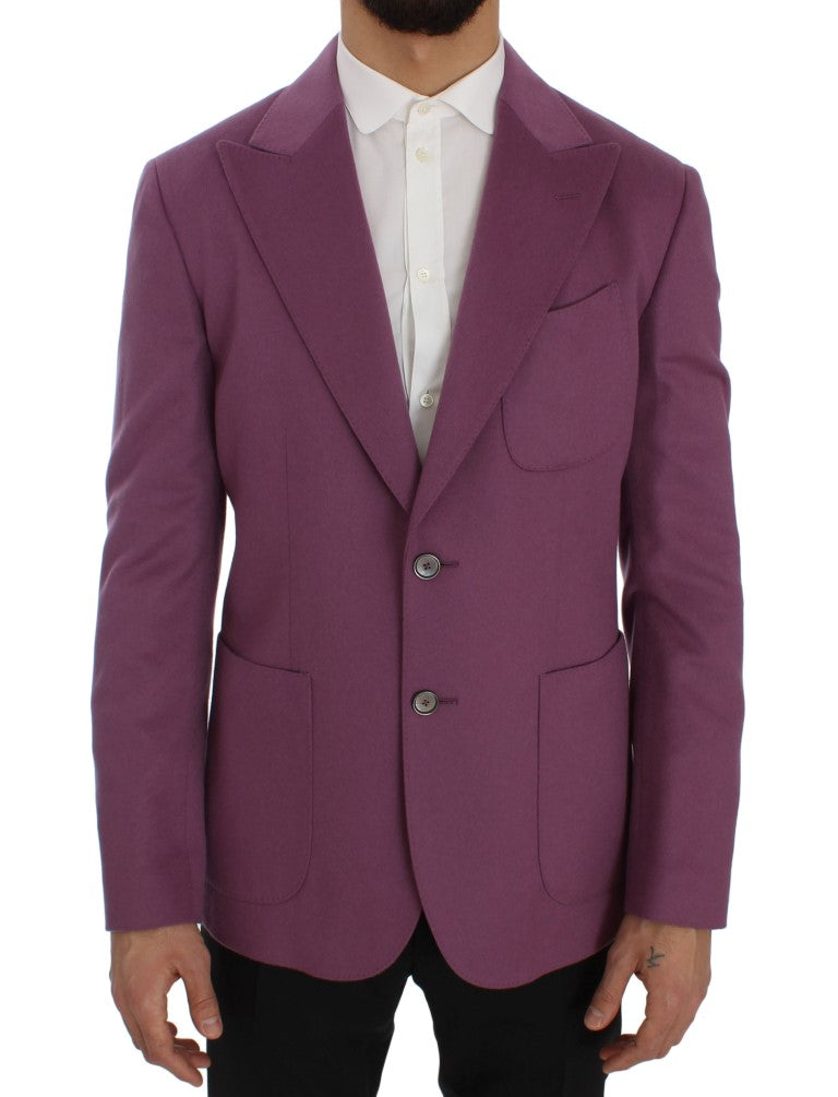 Dolce &amp; Gabbana Elegante blazer viola in misto cashmere-seta