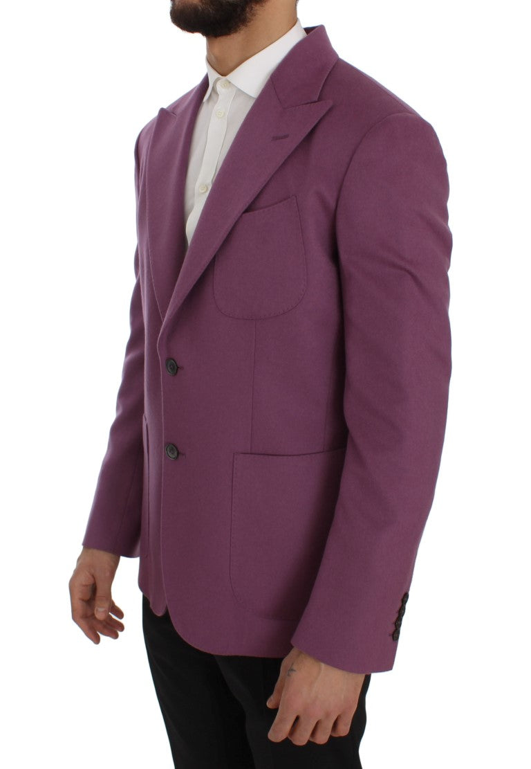 Dolce &amp; Gabbana Elegante blazer viola in misto cashmere-seta