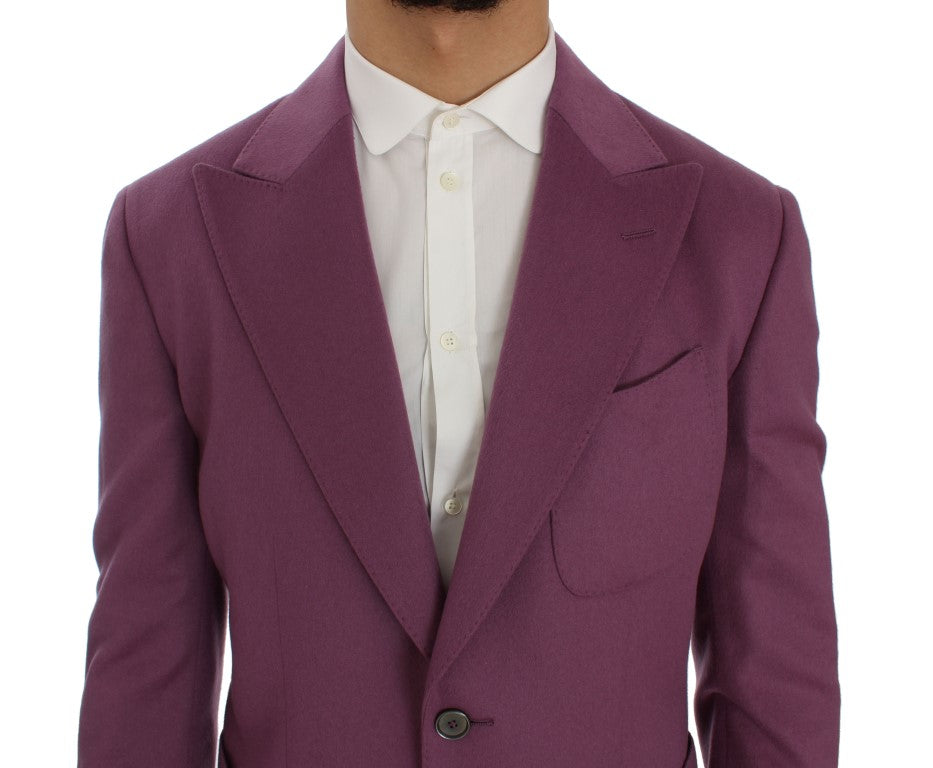 Dolce &amp; Gabbana Elegante blazer viola in misto cashmere-seta